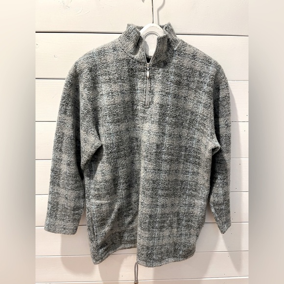 🩶 Grey Textured Half-Zip Sweater - Liz Claiborne Liz & Co - Size S🩶 - Picture 1 of 9